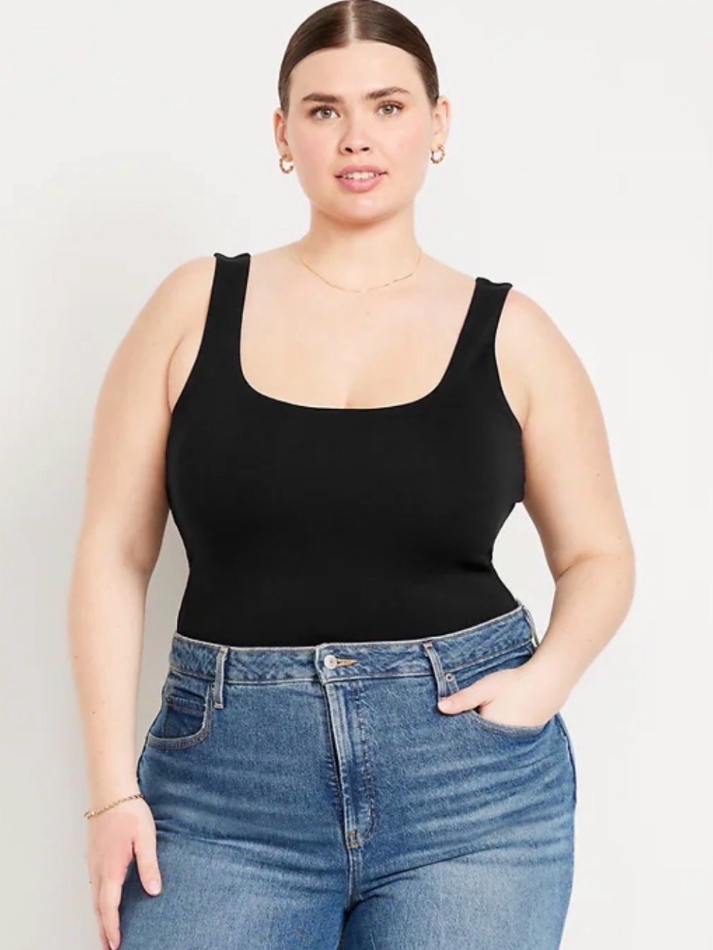 Old Navy EUC Size XXL Black Square Neck Bodysuit